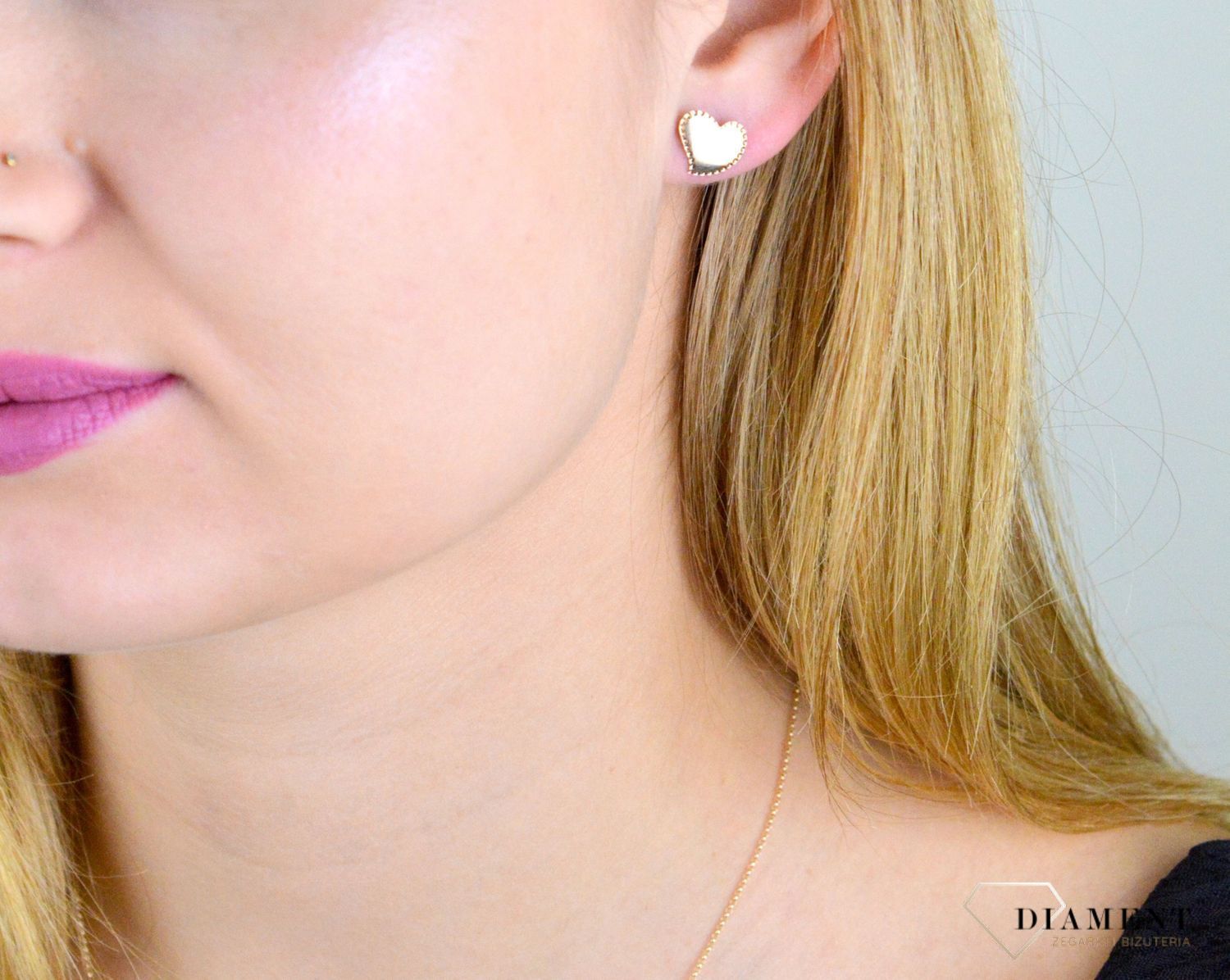 Złote kolczyki damskie 375 serduszka blaszki wkrętki KL 2554 375 (1).jpg